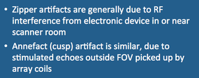 zipper artifact MRI
